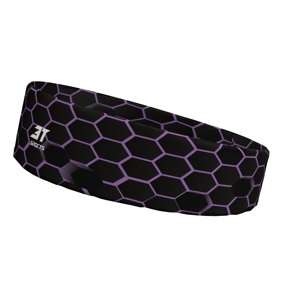 Faixa De Cabelo Headband 3T Lilac Hexagon