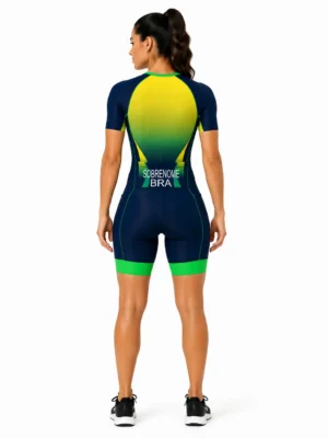 Macaquinho Triatlon Brasil Feminino Com Mangas 3T Sports - Imagem 3