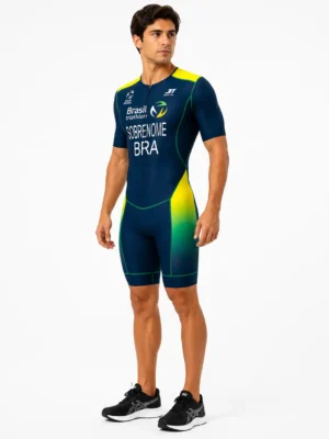 Macaquinho Triatlon Brasil Masculino Com Mangas 3T Sports - Imagem 2