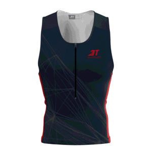 Top Triathlon 3T Masculino Preto/Vermelho.