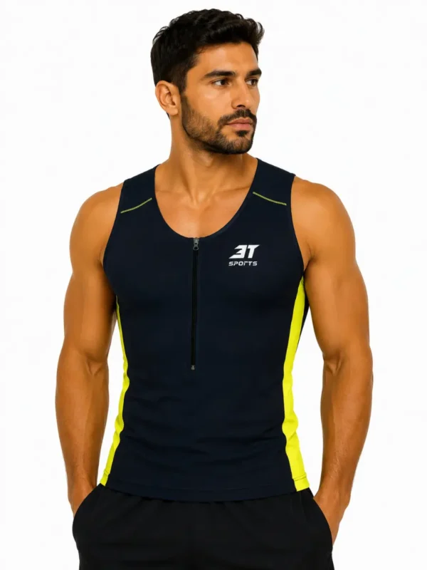 Top Triathlon 3T Masculino PretoAmarelo