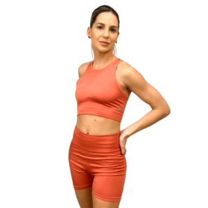 Top 3T Seamless Poliamida Meia Lua Laranja