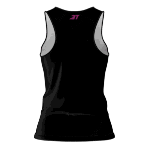 Regata Running 3T Alongada Feminina Preta e Rosa - Imagem 2