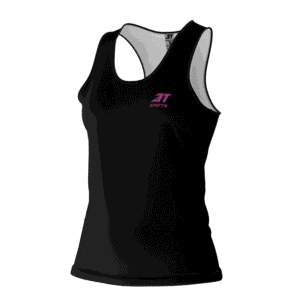 Regata Running 3T Alongada Feminina Preta e Rosa - Imagem 3