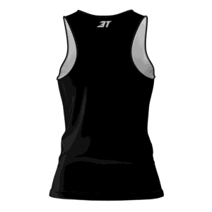 Regata Running Alongada Feminina Preta e Branca 3T SPORTS - Imagem 3