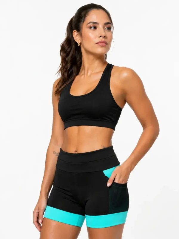 Short de Corrida 3T Colors Preto e Azul