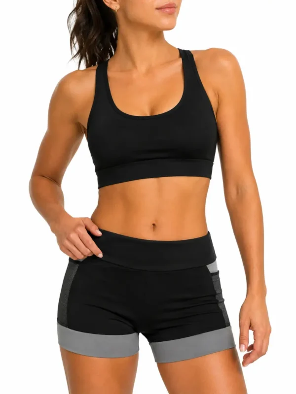 Short de Corrida 3T Colors Preto e Cinza
