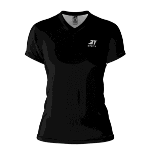 Baby Look 3T Dry Elastik Gola V Feminina Preta e Branca