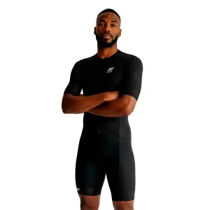 Macaquinho De Triathlon Masculino 3T Black Com Mangas