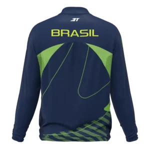 Jaqueta Corta Vento Unissex Brasil Triathlon Azul - Imagem 5